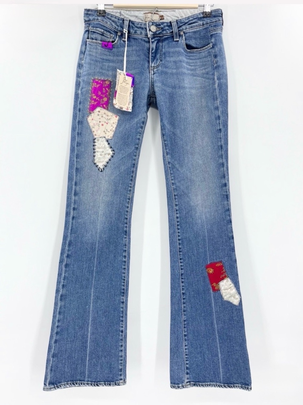 Rare! PAIGE VTG Lauren Canyon Flare Jeans with Patchwork
